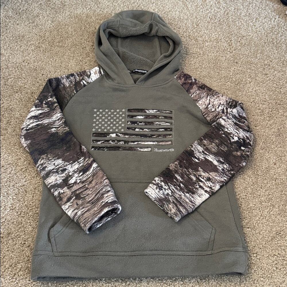Kids Camouflage Hoodie with Flag Design